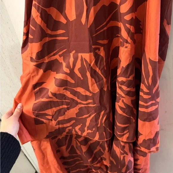 Floral Maxi Dress in Orange and Brown - Picture 6 of 6